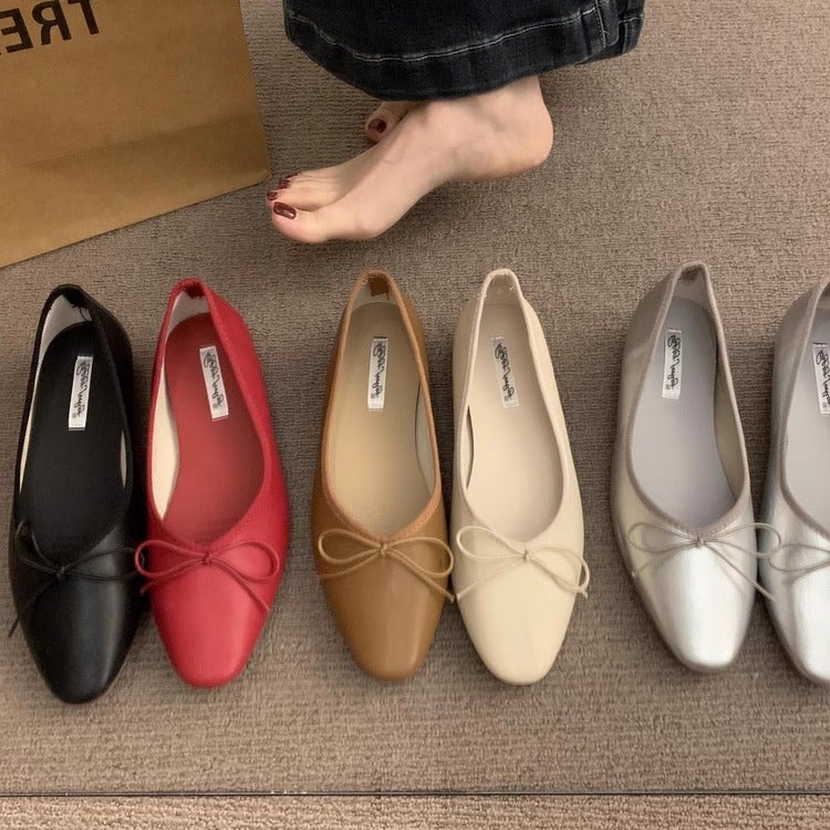 Silver Single-Layer Shoes Women'S Skirt 2025 Spring New Late Night Breeze Gentle Bow Inner Height Increasing Milk Shoes Vintage - Image 3